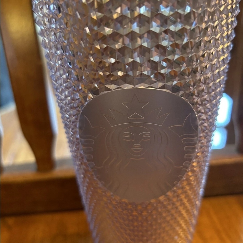 Starbucks Platinum Silver Studded Out Straw 24oz Tumbler - Picture 2 of 6